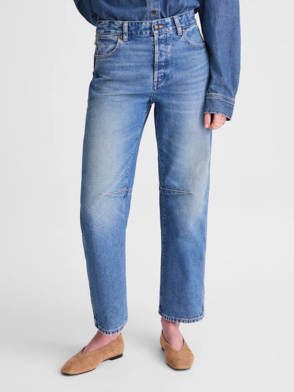 Madewell Barrel-Leg Blue Jeans - Picture 3 of 3